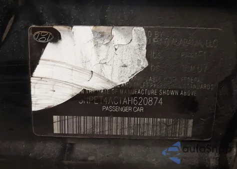 2010 Hyundai Sonata Gls из США, поврежденный, VIN 5NPET4AC1AH620874